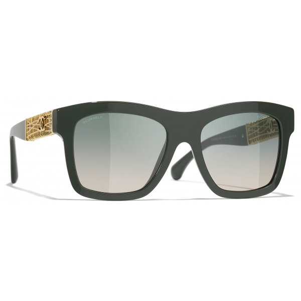Chanel - Occhiali da Sole Quadrati - Kaki Verde - Chanel Eyewear