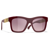 Chanel - Occhiali da Sole Quadrati - Marrone Rosso - Chanel Eyewear