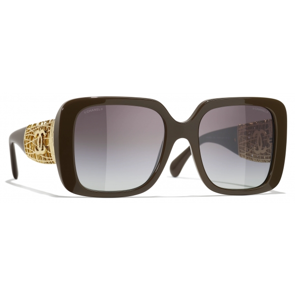 Chanel - Occhiali da Sole Quadrati - Talpa Scuro - Chanel Eyewear