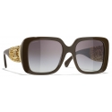 Chanel - Occhiali da Sole Quadrati - Talpa Scuro - Chanel Eyewear