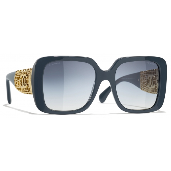 Chanel - Occhiali da Sole Quadrati - Blu Grigio - Chanel Eyewear