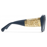 Chanel - Occhiali da Sole Quadrati - Blu Grigio - Chanel Eyewear