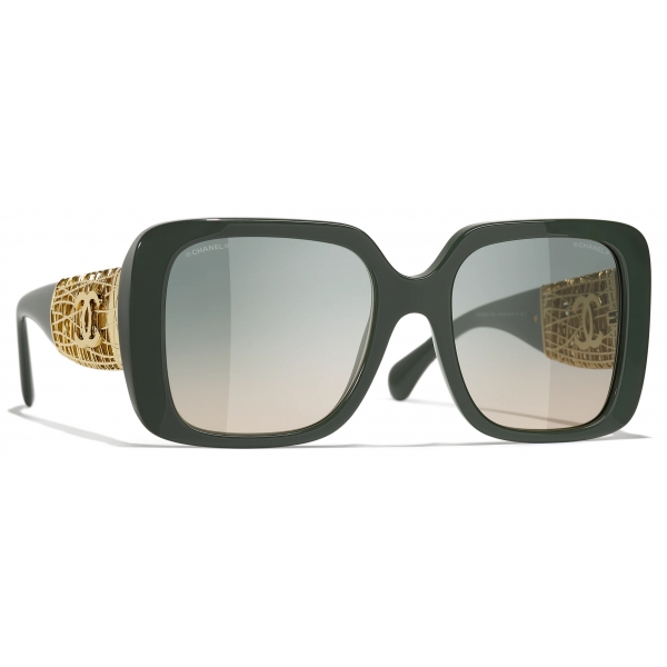 Chanel - Occhiali da Sole Quadrati - Kaki Verde - Chanel Eyewear
