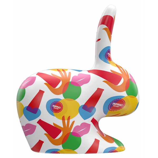 Qeeboo - Rabbit M Edition Campari White - Qeeboo by Stefano Giovannoni - Furnishing - Home