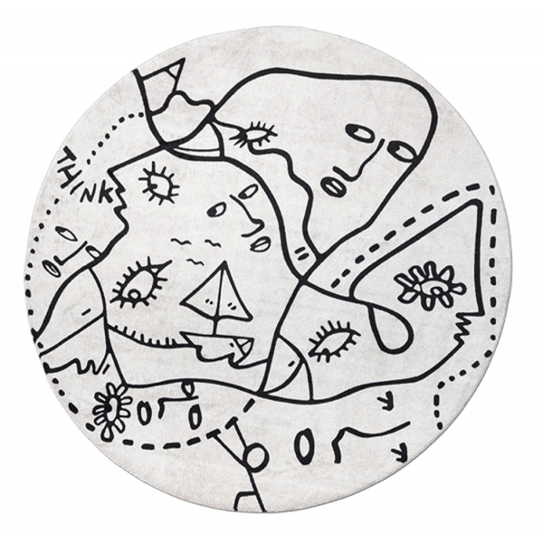 Qeeboo - Summer Trip Carpet Round - Qeeboo Carpet by Shantell Martin - Furnishing - Home