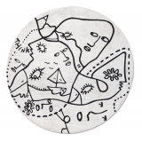 Qeeboo - Summer Trip Carpet Round - Qeeboo Carpet by Shantell Martin - Furnishing - Home