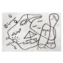 Qeeboo - Whispering Waves Carpet Rectangular - Tappeto Qeeboo by Shantell Martin - Arredo - Casa