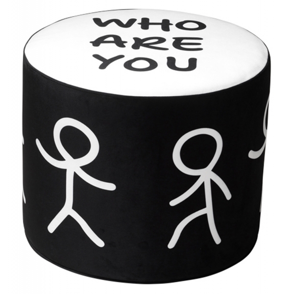 Qeeboo - Who Are You Pouf S - White - Qeeboo Pouf by Shantell Martin - Furnishing - Home