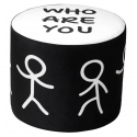 Qeeboo - Who Are You Pouf S - White - Qeeboo Pouf by Shantell Martin - Furnishing - Home