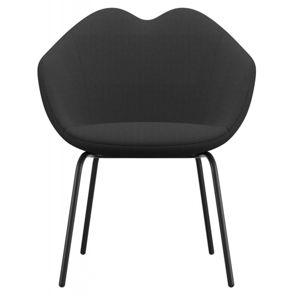 Qeeboo - XOXO Chair Fabric Four Legs - Dark Grey - Qeeboo Chair by Nika Zupanc - Furnishing - Home