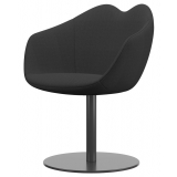Qeeboo - XOXO Chair Fabric Round Base - Dark Grey - Qeeboo Chair by Nika Zupanc - Furnishing - Home