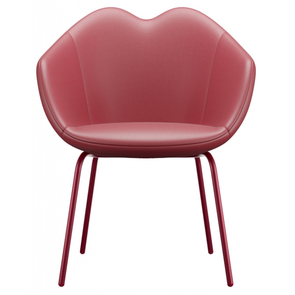 Qeeboo - XOXO Chair Leather Four Legs - Rosso - Sedia Qeeboo by Nika Zupanc - Arredo - Casa