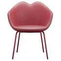 Qeeboo - XOXO Chair Leather Four Legs - Rosso - Sedia Qeeboo by Nika Zupanc - Arredo - Casa