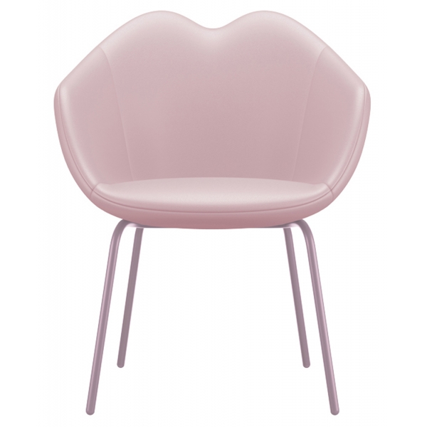 Qeeboo - XOXO Chair Leather Four Legs - Rosa - Sedia Qeeboo by Nika Zupanc - Arredo - Casa