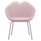 Qeeboo - XOXO Chair Leather Four Legs - Rosa - Sedia Qeeboo by Nika Zupanc - Arredo - Casa