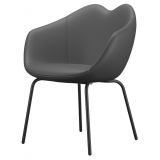 Qeeboo - XOXO Chair Leather Four Legs - Grigio Scuro - Sedia Qeeboo by Nika Zupanc - Arredo - Casa