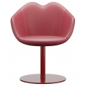Qeeboo - XOXO Chair Leather Round Base - Rosso - Sedia Qeeboo by Nika Zupanc - Arredo - Casa