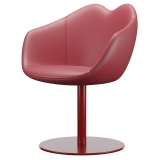 Qeeboo - XOXO Chair Leather Round Base - Rosso - Sedia Qeeboo by Nika Zupanc - Arredo - Casa