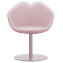 Qeeboo - XOXO Chair Leather Round Base - Rosa - Sedia Qeeboo by Nika Zupanc - Arredo - Casa