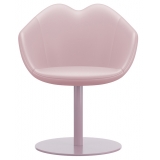 Qeeboo - XOXO Chair Leather Round Base - Rosa - Sedia Qeeboo by Nika Zupanc - Arredo - Casa
