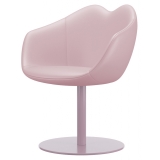 Qeeboo - XOXO Chair Leather Round Base - Rosa - Sedia Qeeboo by Nika Zupanc - Arredo - Casa