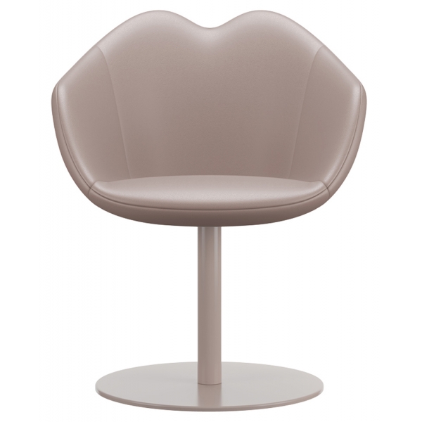 Qeeboo - XOXO Chair Leather Round Base - Bianco - Sedia Qeeboo by Nika Zupanc - Arredo - Casa