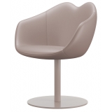 Qeeboo - XOXO Chair Leather Round Base - Bianco - Sedia Qeeboo by Nika Zupanc - Arredo - Casa