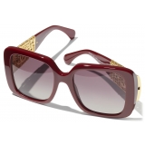 Chanel - Occhiali da Sole Quadrati - Rosso Marrone - Chanel Eyewear
