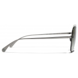 Chanel - Pilot Sunglasses - Dark Silver - Chanel Eyewear
