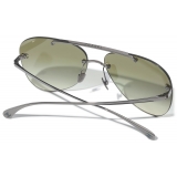 Chanel - Occhiali da Sole Pilota - Argento Scuro - Chanel Eyewear