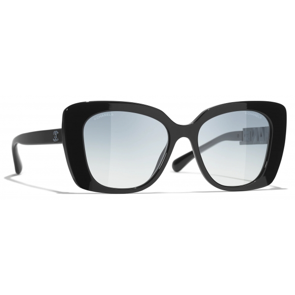 Chanel - Occhiali da Sole Quadrati - Nero Blu Sfumate - Chanel Eyewear