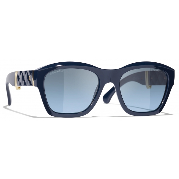 Chanel - Occhiali da Sole Quadrati - Blu Scuro Sfumate - Chanel Eyewear