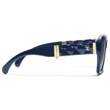 Chanel - Occhiali da Sole Quadrati - Blu Scuro Sfumate - Chanel Eyewear