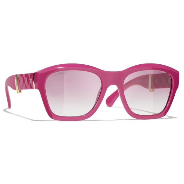 Chanel - Occhiali da Sole Quadrati - Fushia Rosa Sfumate - Chanel Eyewear