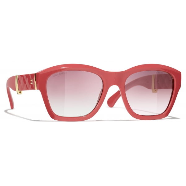 Chanel - Occhiali da Sole Quadrati - Corallo - Chanel Eyewear