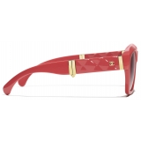 Chanel - Occhiali da Sole Quadrati - Corallo - Chanel Eyewear