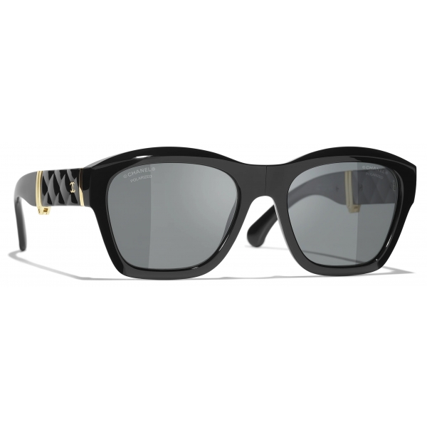 Chanel - Occhiali da Sole Quadrati - Nero Grigio Polarizzate - Chanel Eyewear