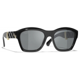 Chanel - Occhiali da Sole Quadrati - Nero Grigio Polarizzate - Chanel Eyewear