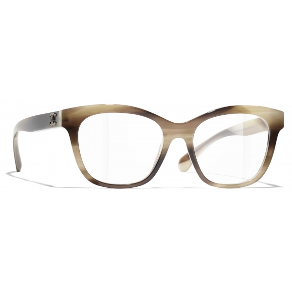 Chanel - Occhiali da Vista Quadrata - Talpa Striato - Chanel Eyewear