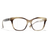 Chanel - Occhiali da Vista Quadrata - Talpa Striato - Chanel Eyewear