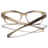 Chanel - Occhiali da Vista Quadrata - Talpa Striato - Chanel Eyewear