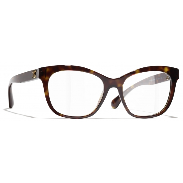 Chanel - Occhiali da Vista Quadrata - Tartaruga Scuro - Chanel Eyewear