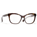 Chanel - Occhiali da Vista Quadrata - Tartaruga Scuro - Chanel Eyewear