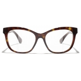 Chanel - Occhiali da Vista Quadrata - Tartaruga Scuro - Chanel Eyewear