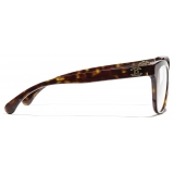 Chanel - Occhiali da Vista Quadrata - Tartaruga Scuro - Chanel Eyewear