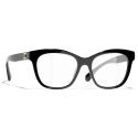 Chanel - Occhiali da Vista Quadrata - Nero - Chanel Eyewear
