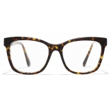 Chanel - Occhiali da Vista Quadrata - Tartaruga Scuro - Chanel Eyewear