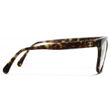 Chanel - Occhiali da Vista Quadrata - Tartaruga Scuro - Chanel Eyewear