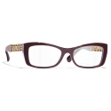 Chanel - Occhiali da Vista Rettangolare - Borgogna - Chanel Eyewear