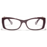 Chanel - Occhiali da Vista Rettangolare - Borgogna - Chanel Eyewear